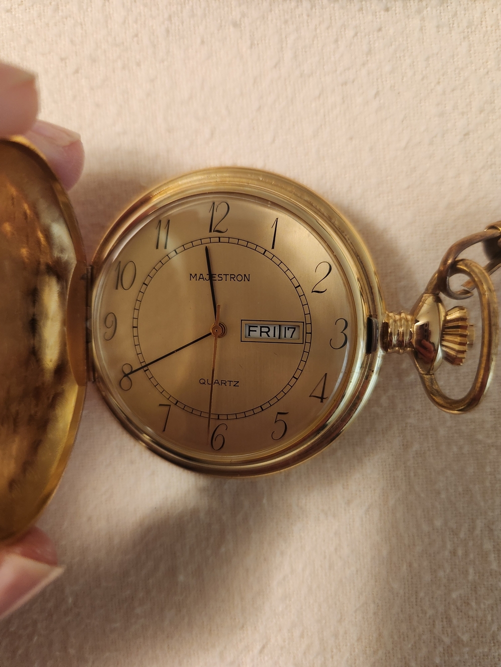 Gold Pocket Watch with Chain and Swiss Army Knife - Picture 2 of 7